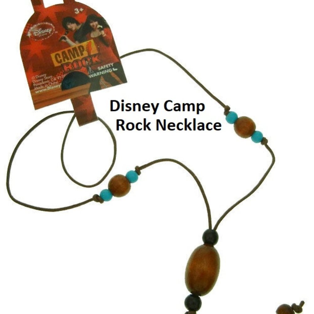 Disney Camp Rock necklace cord wooden bead NWT